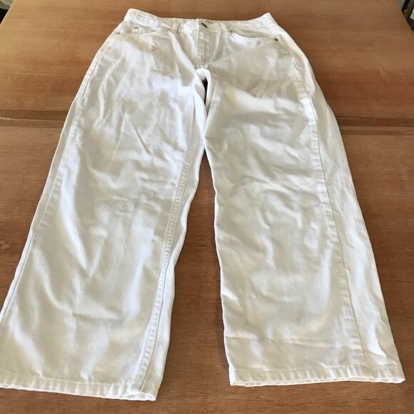 NA-KD Wide Leg Jeans Women EU 38 US 8 White High Rise Stretch Preppy 17663 - Picture 1 of 12